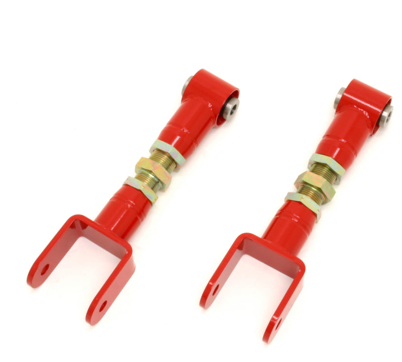 BMR 79-04 Fox Mustang Upper Control Arms On-Car Adj. w/ Spherical Bearings - Red Main image