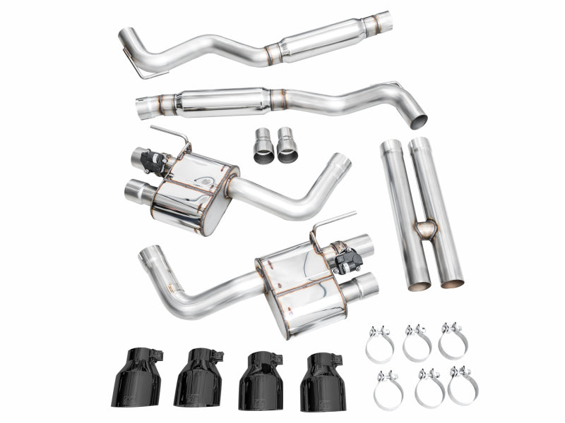 AWE 2024 Ford Mustang Dark Horse S650 RWD SwitchPath Cat-Back Exhaust w/ Quad Diamond Black Tips (view 16)