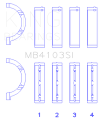King Engine Bearings Chrysler 197 (Size .026) Crankshaft Main Bearings (Set of 4)
