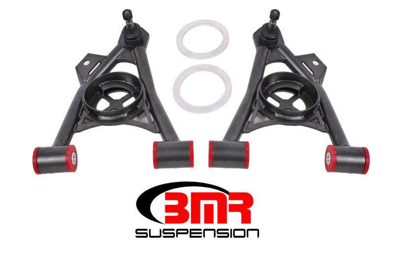 BMR 94-04 Mustang Lower Non-Adj. A-Arms (Poly) w/ Tall Ball Joint / Spring Pocket - Black Hammertone Main image