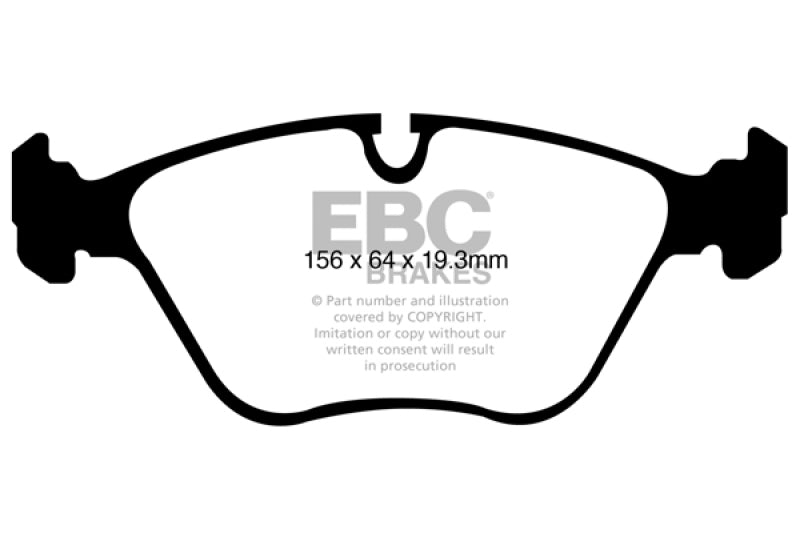 EBC 10-14 BMW X5 4.4 Twin Turbo (50) Greenstuff Front Brake Pads (view 5)