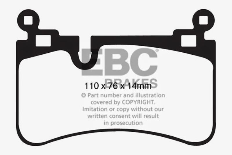 EBC 08-13 Mercedes-Benz C63 AMG (W204) 6.2 Bluestuff Rear Brake Pads (view 5)
