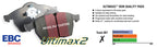 EBC 85-88 Chevrolet Camaro (3rd Gen) 2.8 (Performance Package) Ultimax2 Front Brake Pads (view 6)