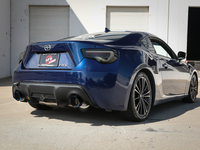 aFe Takeda Exhaust Axle-Back 13-15 Scion FRS / Subaru BRZ 304SS Blue Flame Dual Tips Exhaust (view 4)