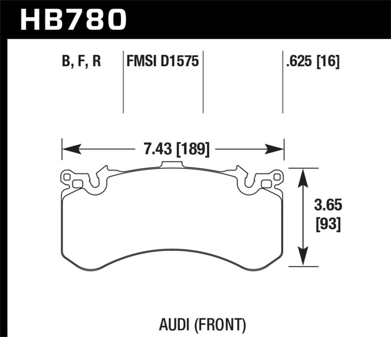 Hawk 2016 Audi A8 Front High Performance 5.0 Brake Pads (view 2)
