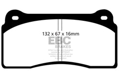EBC 2012+ Nissan GT-R R35 (w/M12/M14 Bolts & Iron Rotors) Yellowstuff Rear Brake Pads