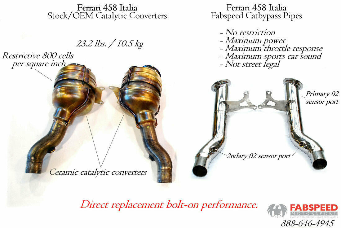 Fabspeed Ferrari 458 Italia link comp. Pipes (2010-2015) Secondary image