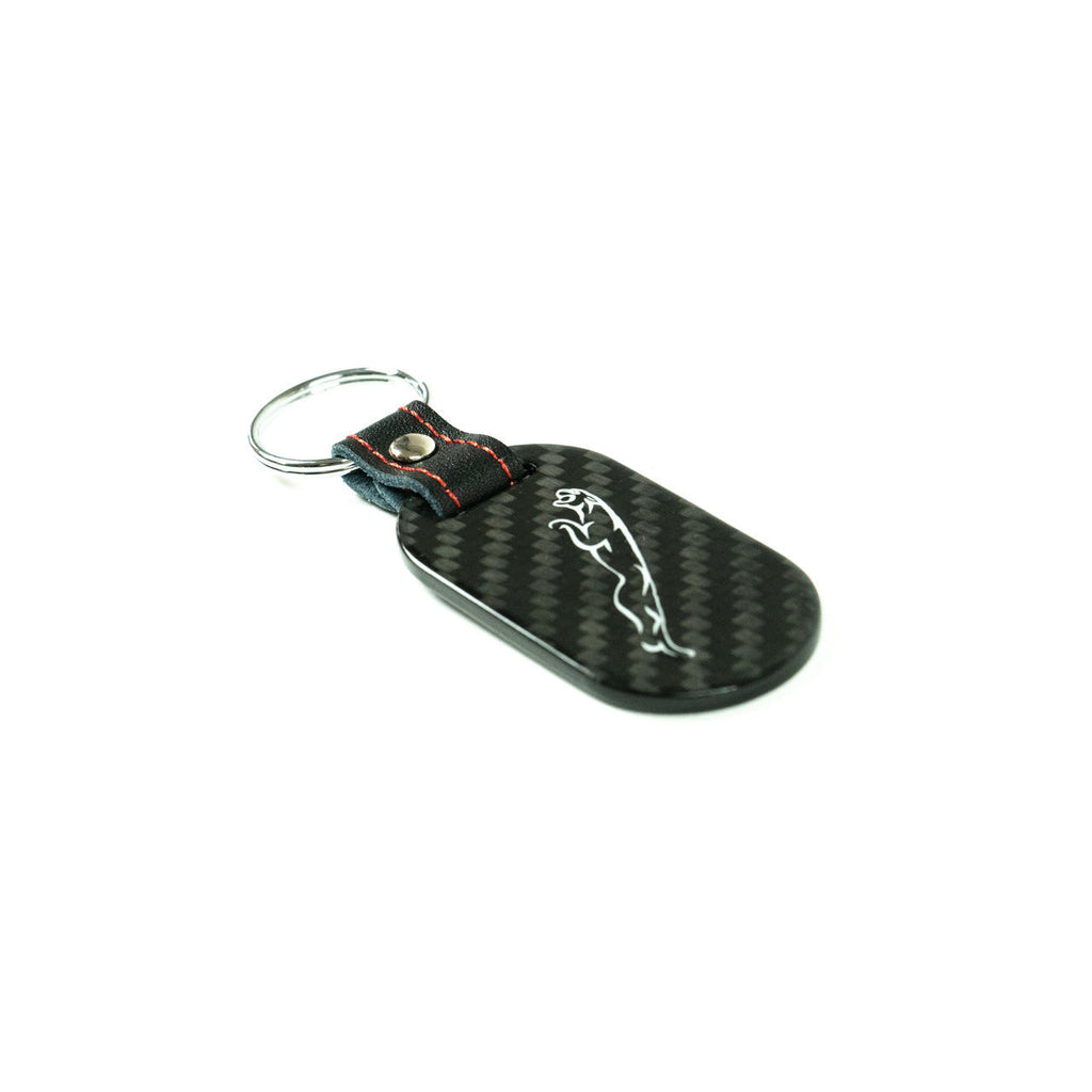 Fabspeed Jaguar Cat & Script Carbon Fiber Keyring