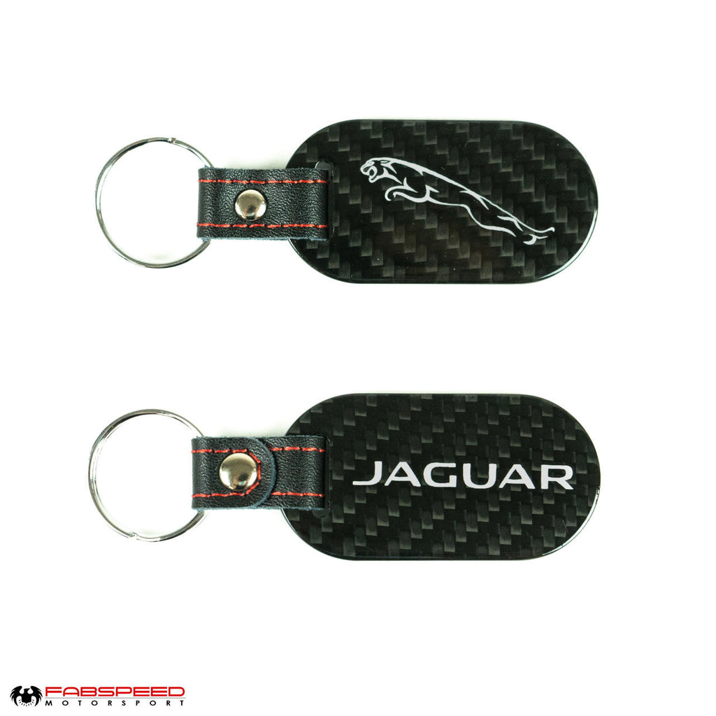 Fabspeed Jaguar Cat & Script Carbon Fiber Keyring