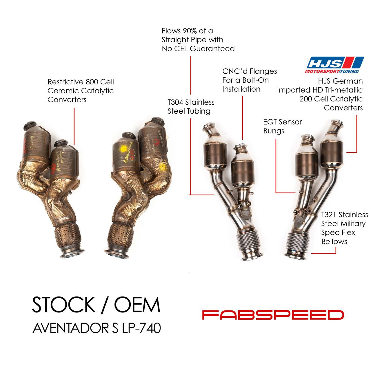 Fabspeed Lamborghini Aventador S LP-740-4 Sport Catalytic Converters (2016-2021) Secondary image