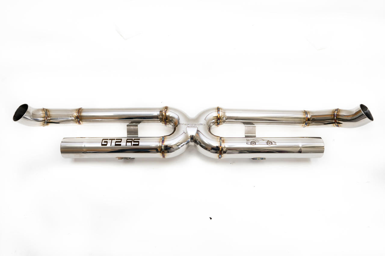 Fabspeed Porsche 991.2 GT2 RS Center Muffler Bypass X-Pipe (2018+) Secondary image