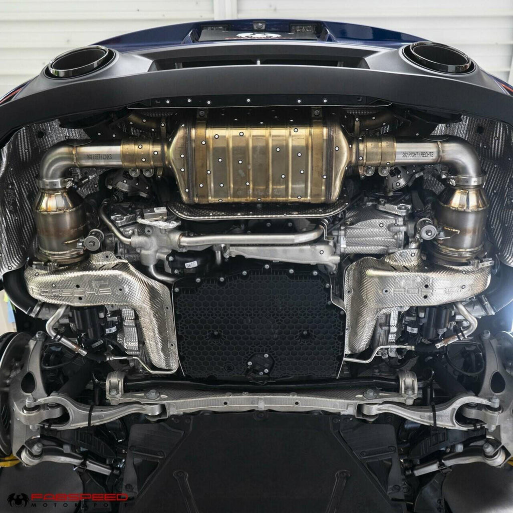 Fabspeed Porsche 992 Carrera Sport Catalytic Converters with GT2RS Style Outlets (2021+)