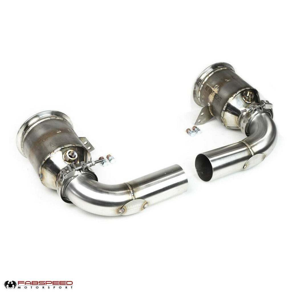 Fabspeed Porsche 992 Twin Turbo / Twin Turbo S Sport Catalytic Converters with GT2RS Style Outlets (2021+)