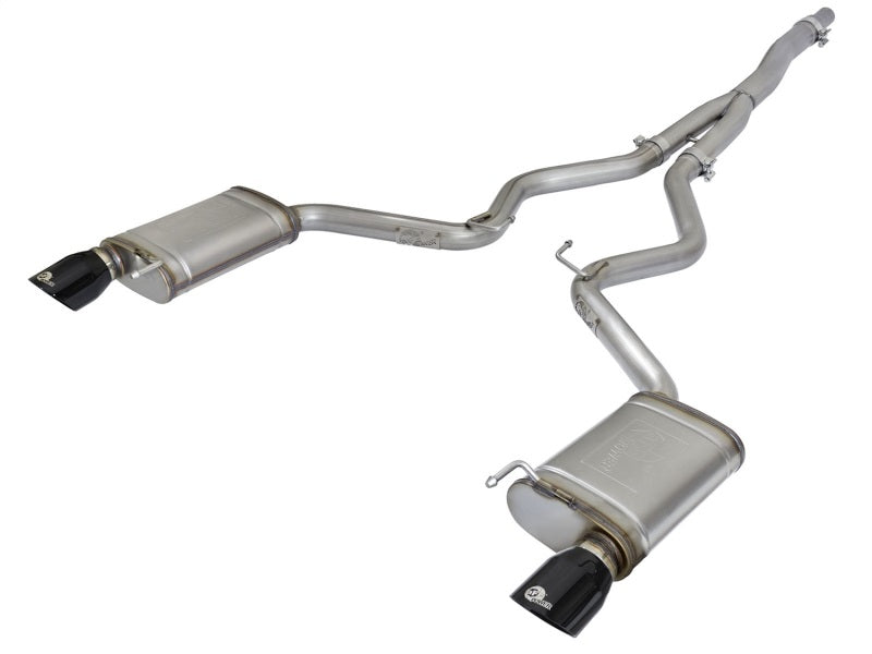aFe MACH Force XP Exhausts Cat-Back SS-304 EXH w/ Black Tips 15-16 Ford Mustang EcoBoost 2.3L (t) Main image