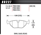 Hawk 95-99 BMW M3 E36 HP+ Street Rear Brake Pads (view 2)