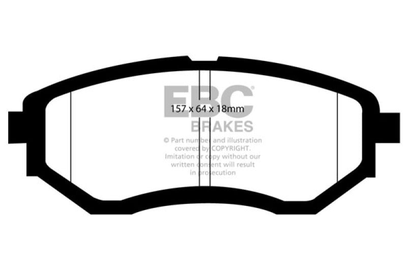 EBC 15-21 Subaru WRX 2.5L (Excl 2022 Models) Bluestuff Front Brake Pads (view 5)