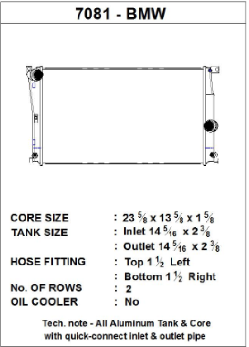 CSF BMW 2 Series (F22/F23) / BMW 3 Series (F30/F31/F34) / BMW 4 Series (F32/F33/F36) A/T Radiator (view 2)