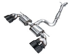 AWE Tuning MK8 Volkswagen Golf R 3in Touring Edition Quad Exhaust - Diamond Black Tips