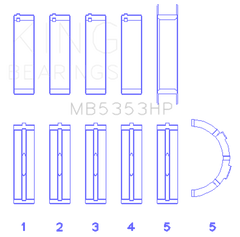 King Engine Bearings Ford 281 4.6L SOHC 16V Performance Main Bearing Set - Oversize .026
