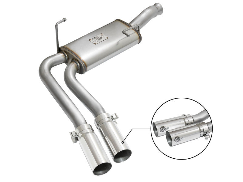 aFe Rebel Series CB Middle-Side Exit SS Exhaust w/ Polished Tips 09-16 GM Silverado/Sierra V6/V8 Secondary image