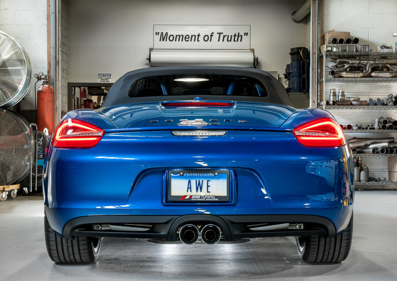 AWE Tuning Porsche 981 Performance Exhaust System - w/Diamond Black Tips (view 4)