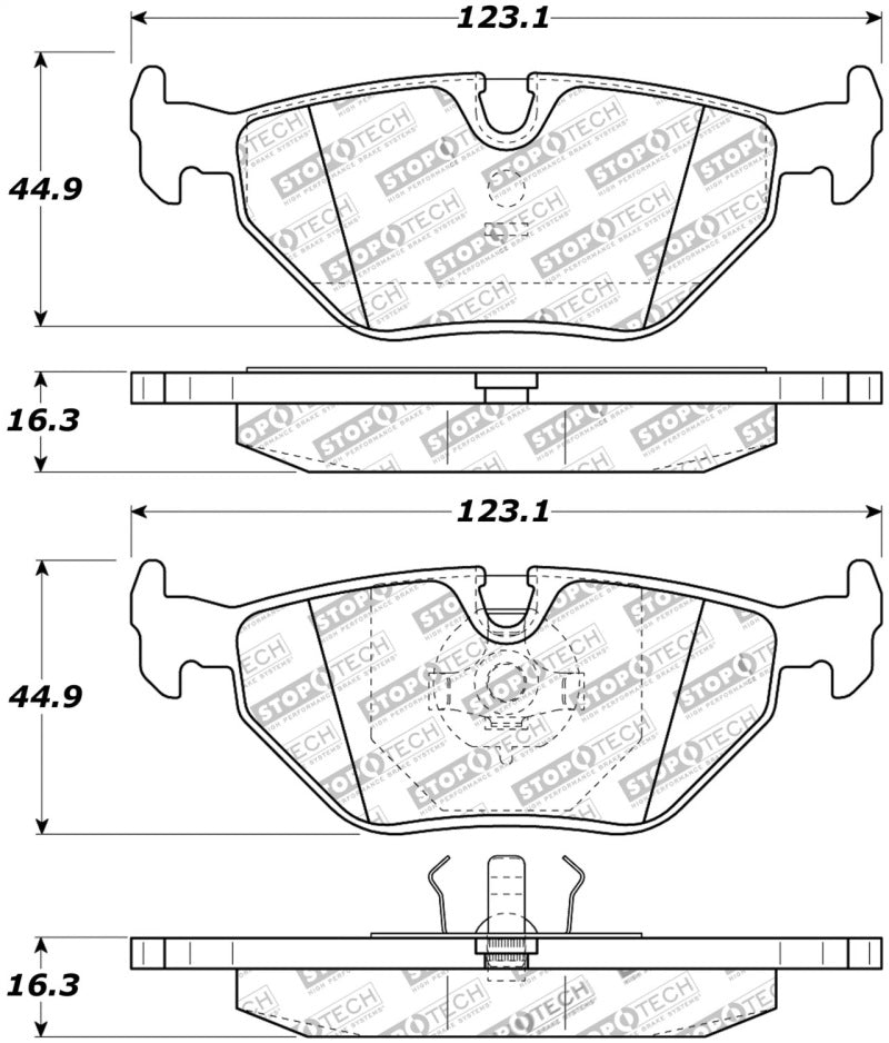 StopTech Street Touring 87-99 BMW M3 / 89-93 M5 Rear Street Touring Brake Pads Main image