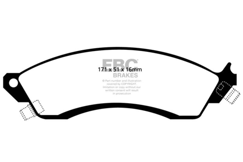 EBC 93-00 Aston Martin Virage 5.3 (PBR Caliper) Yellowstuff Front Brake Pads (view 5)