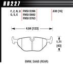 Hawk 92-98 BMW 318i DTC-30 Race Rear Brake Pads (view 2)