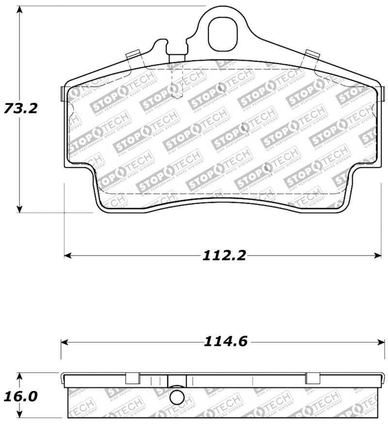 StopTech Performance 97-04 Porsche Boxster / 00-08 Boxster S / 98-08 911 Rear Brake Pads (view 3)