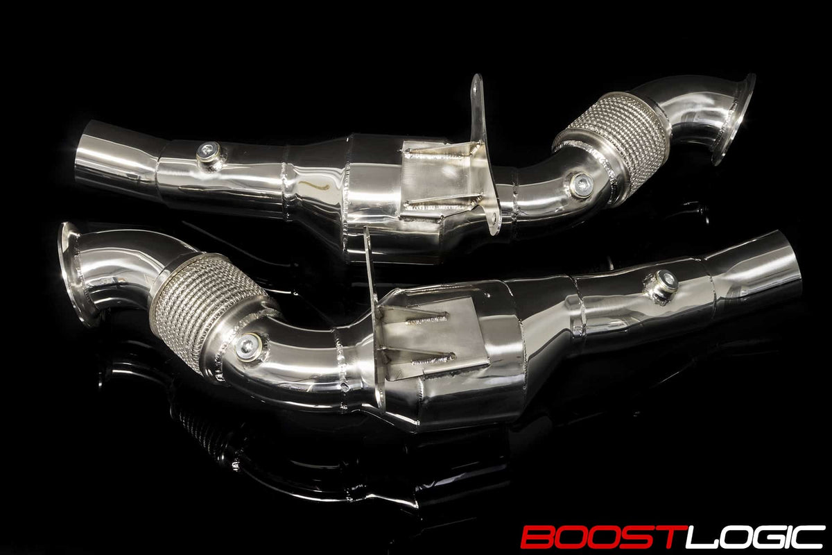 Boost Logic Ferrari 488 Stainless High Flow Downpipes