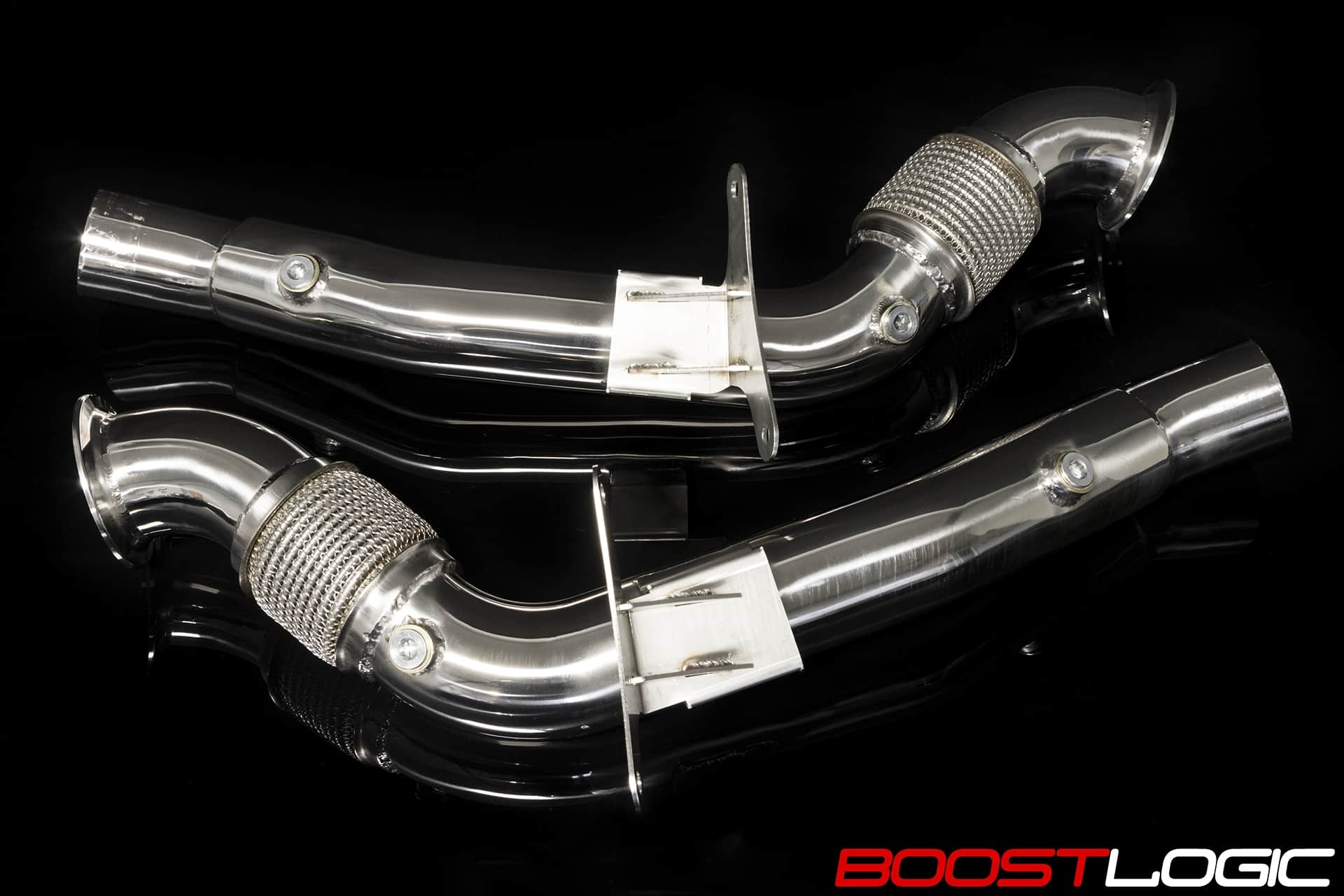 Boost Logic Ferrari 488 Stainless Downpipes Secondary image