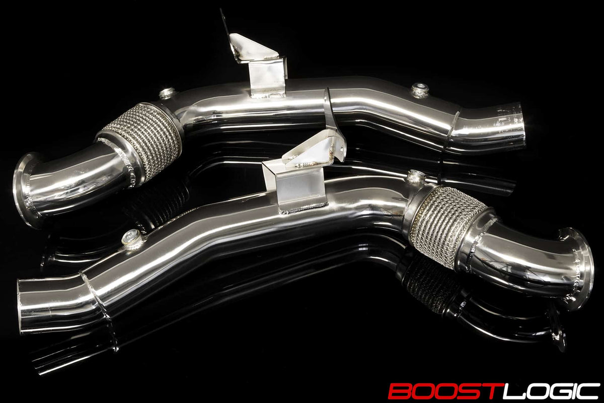 Boost Logic Ferrari 488 Stainless Downpipes Main image