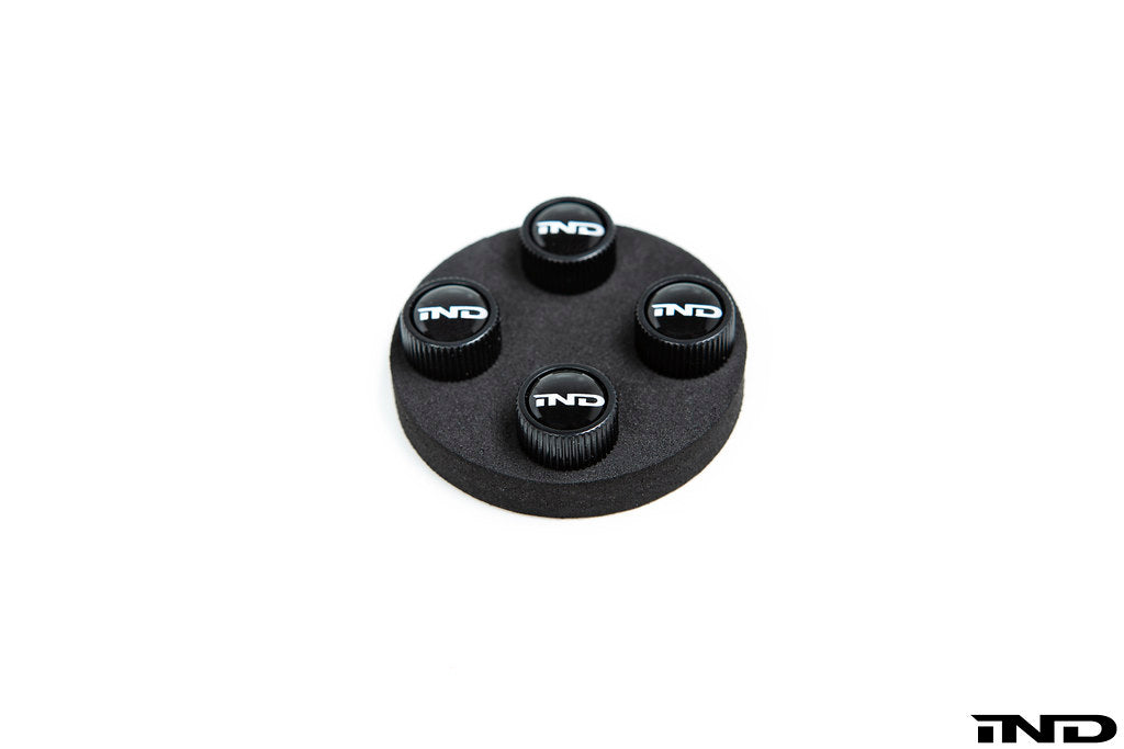 IND Logo Black Valve Stem Cap Set Main image