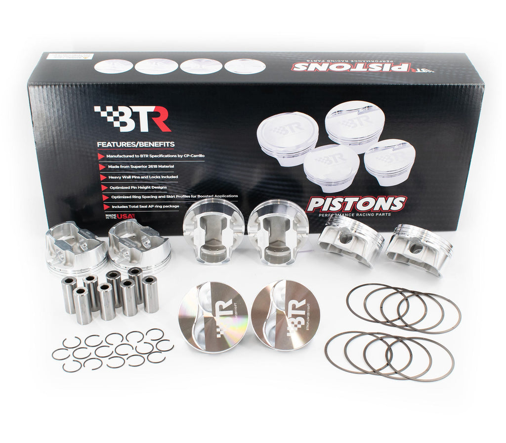 BTR CP PISTON & RING SET - GEN III/IV LS - 4.125" BORE - 3.622" STROKE - 6.125" ROD - 3CC FLAT TOP - BTRCP-LS41251300-FT-8