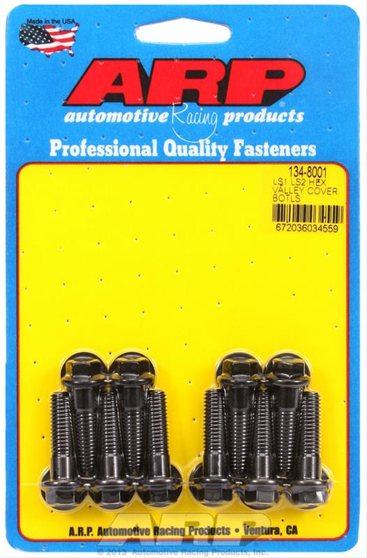 ARP HEX HEAD VALLEY COVER BOLT KIT - LS - BLACK OXIDE - 134-8001