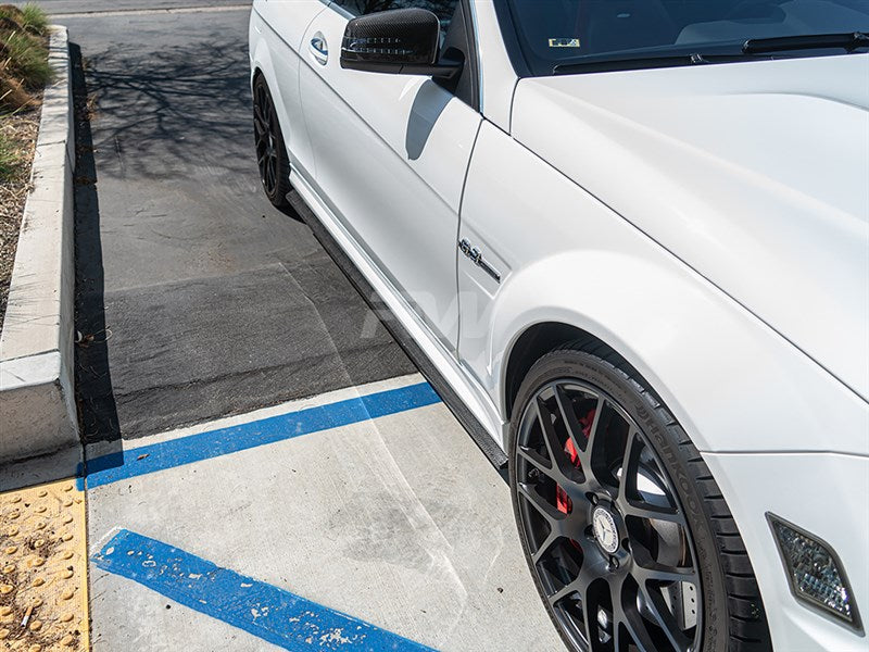 Mercedes W204 C63 Carbon Fiber Side Skirt Extensions