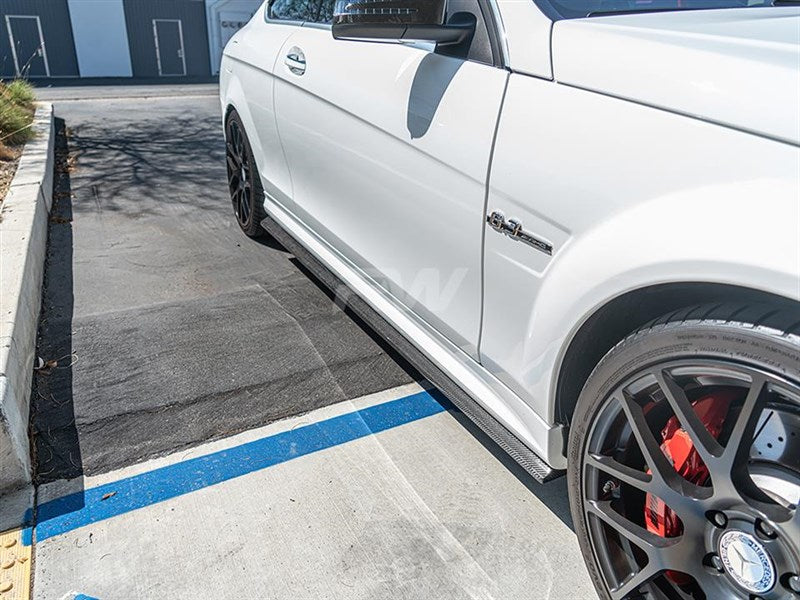 Mercedes W204 C63 Carbon Fiber Side Skirt Extensions