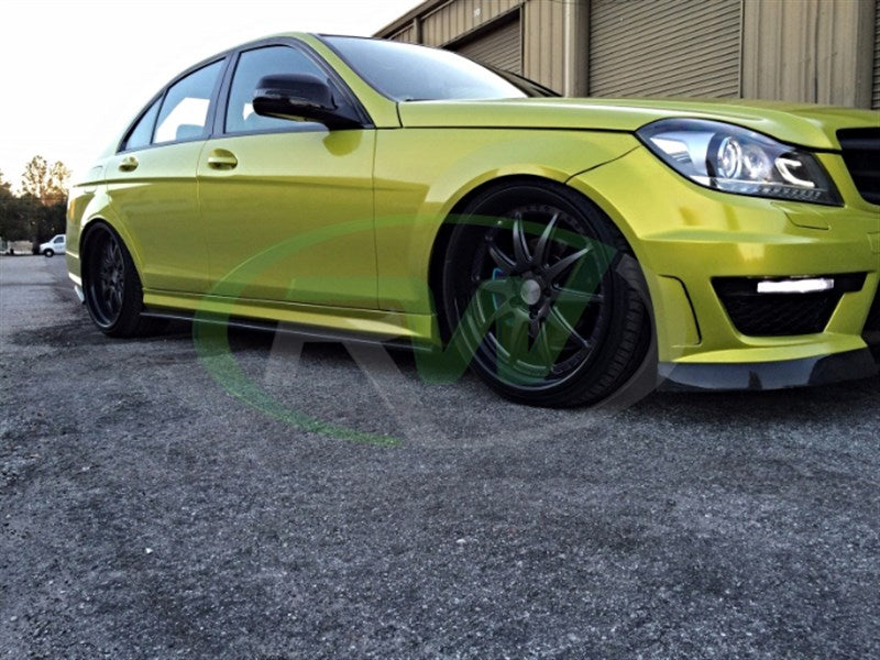 Mercedes W204 C63 Carbon Fiber Side Skirt Extensions