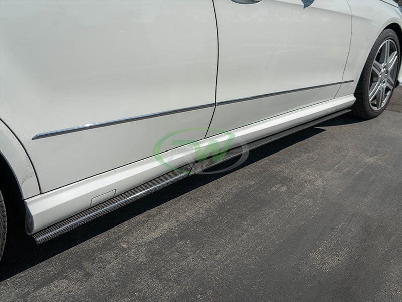 Mercedes W212 CF Side Skirt Extensions