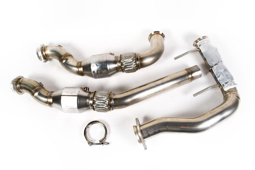 SPD x Full-Race 2017-2020 Ford Raptor 3.5L EcoBoost Stainless Alpha Catted Downpipes