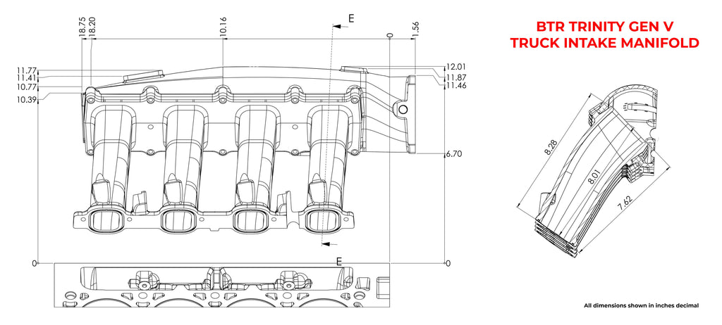 BTR TRINITY GEN V TRUCK INTAKE MANIFOLD BLACK FINISH
