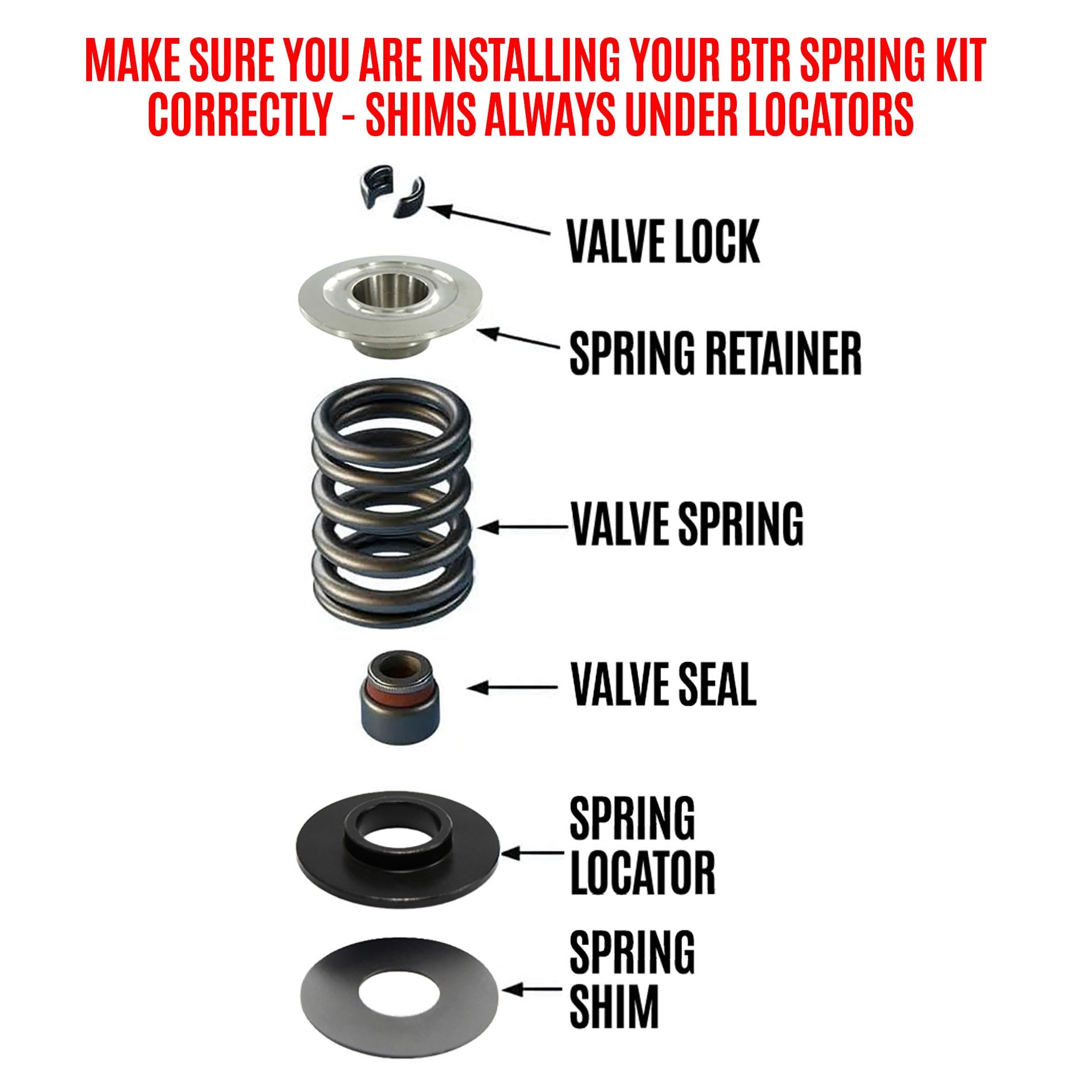 BTR .625" LIFT BEEHIVE VALVE SPRING KIT - FOR .520" VALVE GUIDES - BTR-SK018/2045 Secondary image