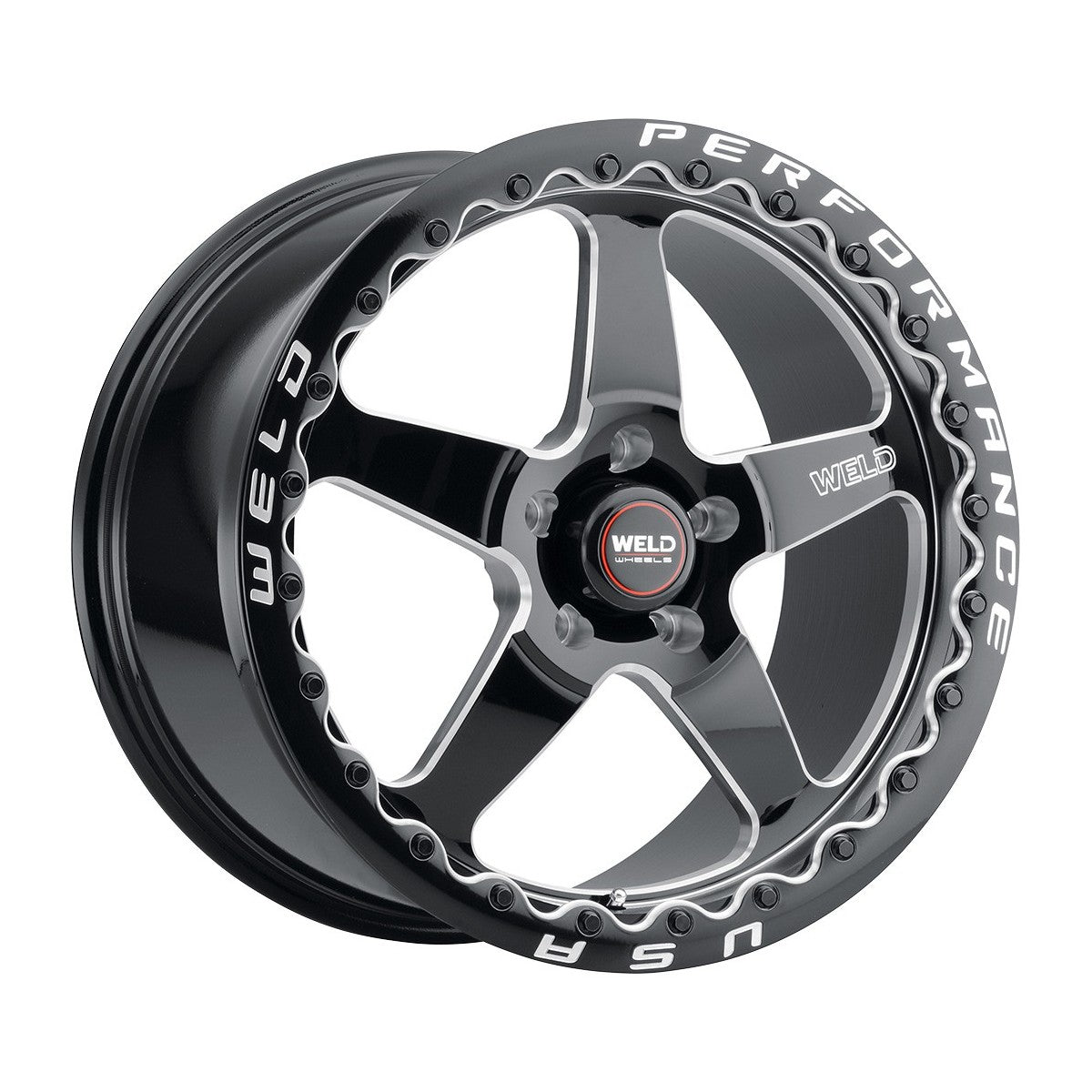 Weld S904 15x10 Ventura Beadlock 5x120 ET45 BS7.25 Gloss BLK MIL DIA 78.1 Main image
