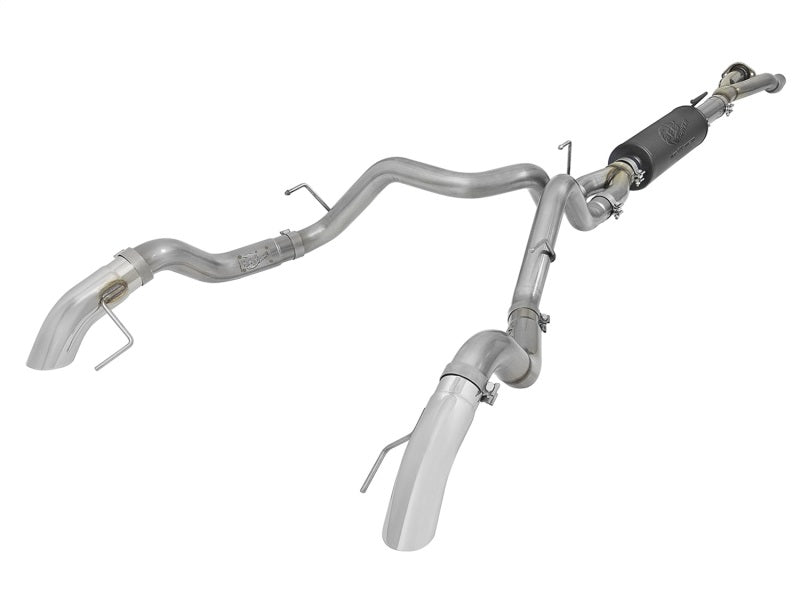 aFe MACH Force-XP Cat-Back Exhaust w/ Dual Hi-Tuck Pol Tips 17-18 Ford F-150 Raptor V6-3.5L Main image