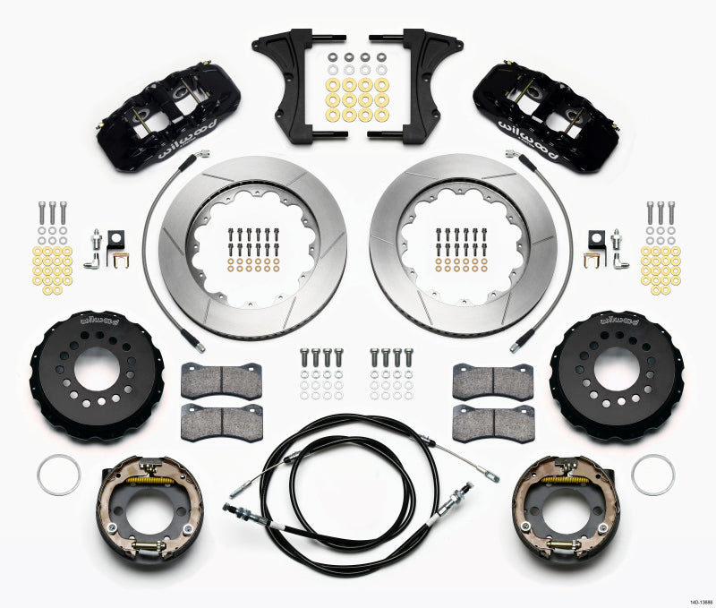 Wilwood AERO4 Rear Kit 14.00 2005-2014 Mustang w/ BMR Suspn. w/Lines Main image