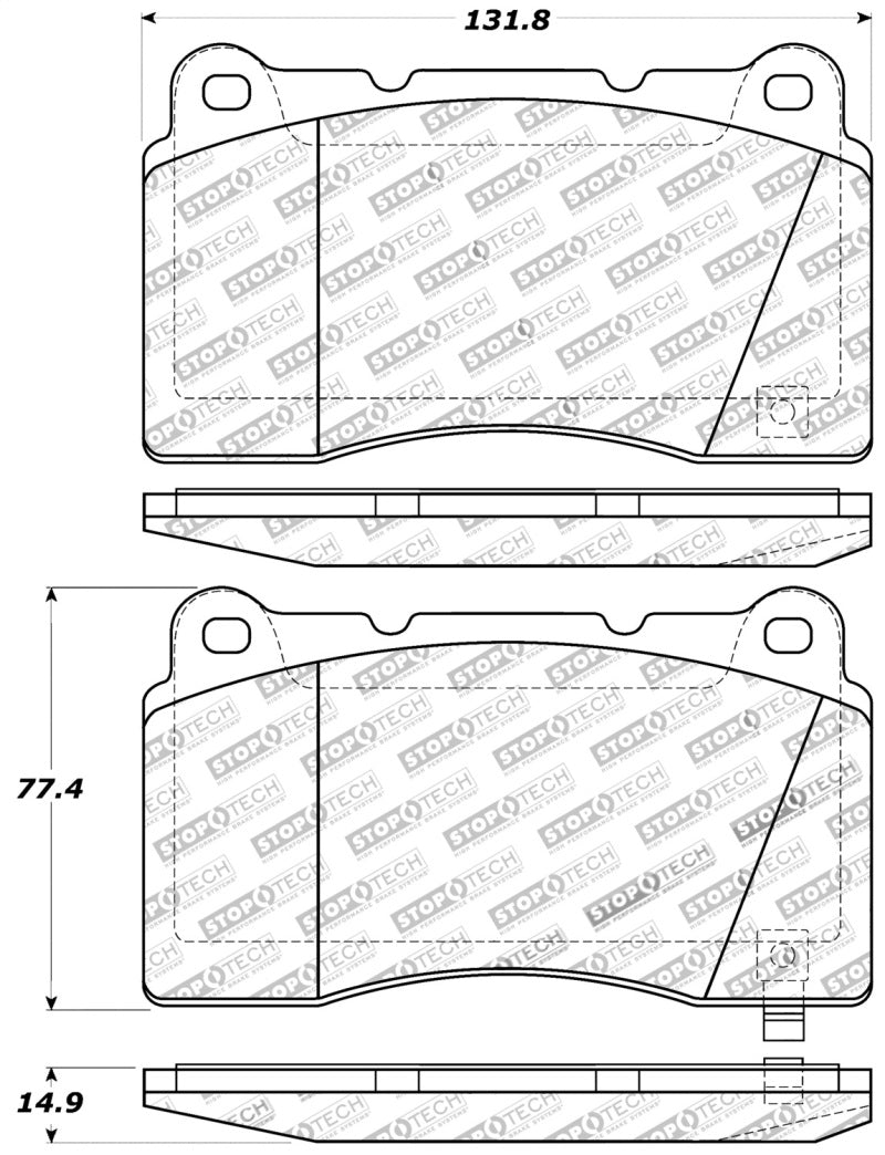 StopTech Performance 04-07 STi / 03-06 Evo / 08-10 Evo / 10+ Camaro Front Brake Pads Main image