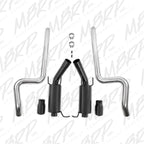 MBRP 11-14 Ford Mustang GT 5.0L 3in Cat Back Dual Split Rear Street Version 4in Tips - Black (view 4)