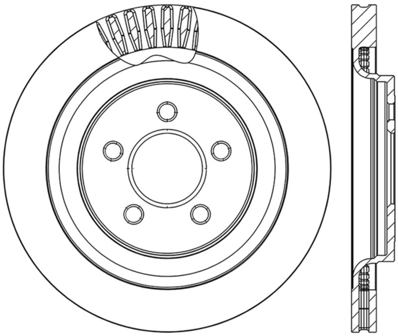 StopTech Cross Drilled Sport Brake Rotor - 2015 Ford Mustang - Rear Left Main image