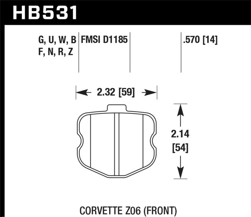 Hawk 2010-2013 Chevrolet Corvette Grand Sport HPS 5.0 Front Brake Pads Main image