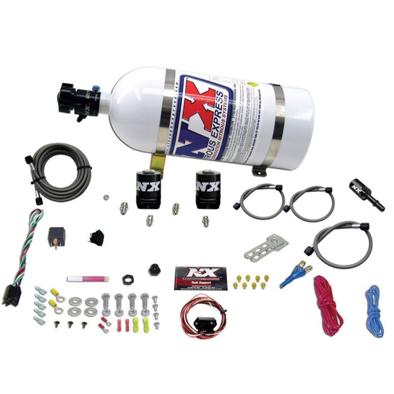 Nitrous Express 11-15 Ford Mustang GT 5.0L Coyote Single Nozzle Nitrous Kit (35-150HP) w/10lb Bottle Main image